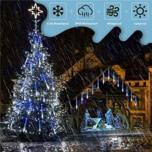 Meteor Shower Lights,Outside String Lights,Waterproof Falling Snow Rain Light